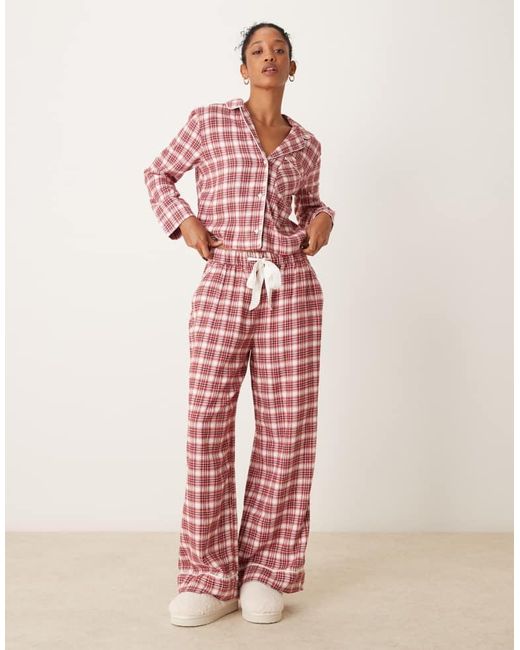 Abercrombie & Fitch Pink Co-Ord Cropped Pyjama Shirt