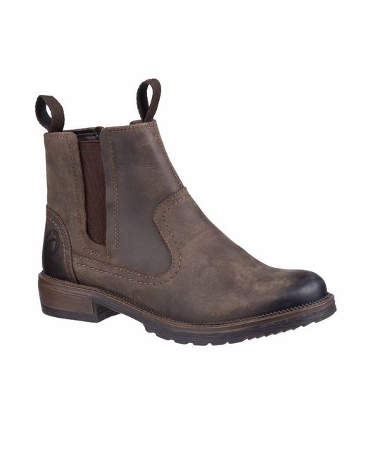 Cotswold Brown Ladies Laverton Slip On Leather Ankle Boot
