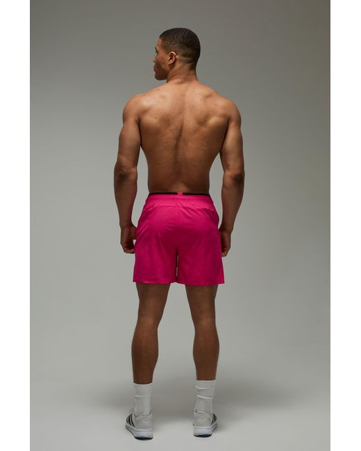 BoohooMAN Pink Active Perforated 5Inch Shorts for men