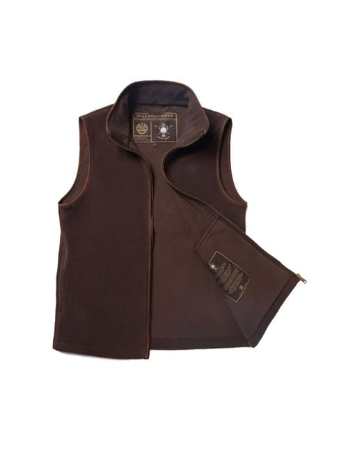 Holland Cooper Brown Country Fleece Gilet Chocolate for men