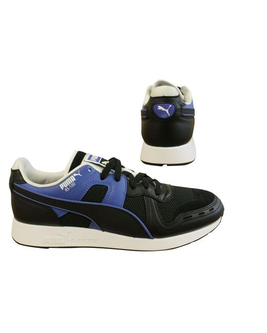 PUMA Rs-100 Sound Zwart Blauw Leer Mesh Lace Up Trainers 368025 02 B87c in het Black voor heren