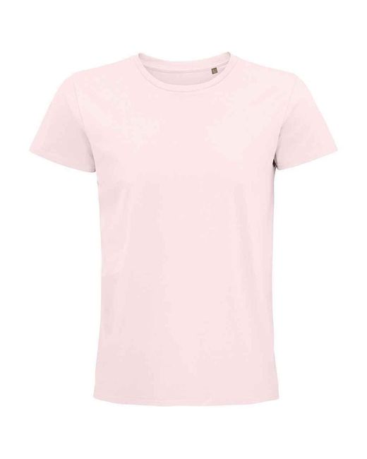 Sol's Pink Adult Pioneer Organic T-Shirt (Pale)