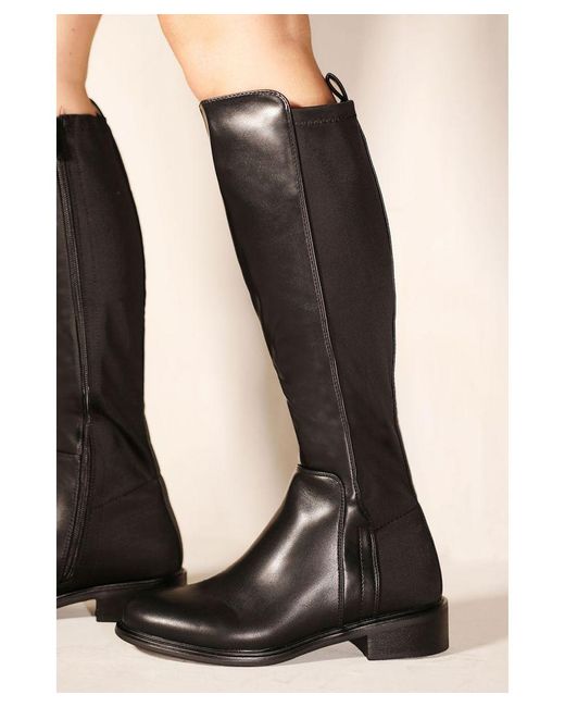 Where's That From Black 'Parker' Knee High Boots With Side Zip