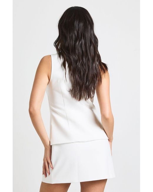 Boohoo White Tailored Waistcoat Mini Dress
