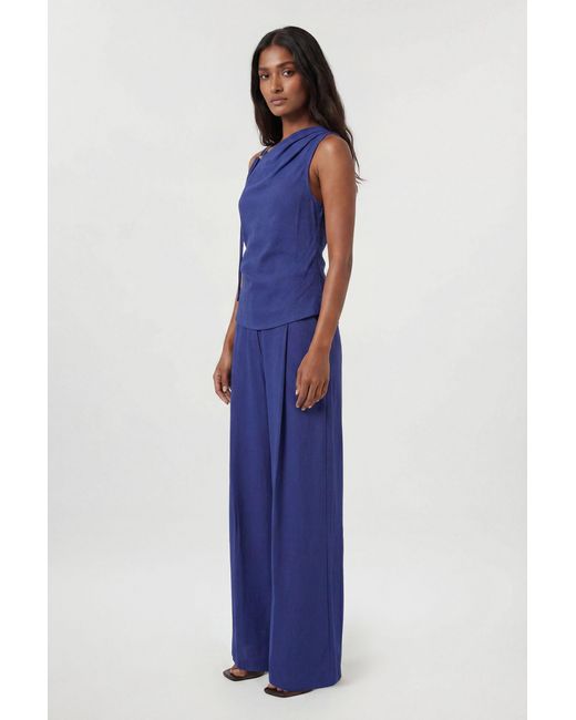 Karen Millen Blue Cupro Touch Trouser Co Ord