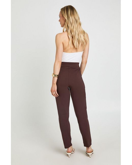 Boohoo Brown Petite Super Stretch Tapered Tailored Trouser