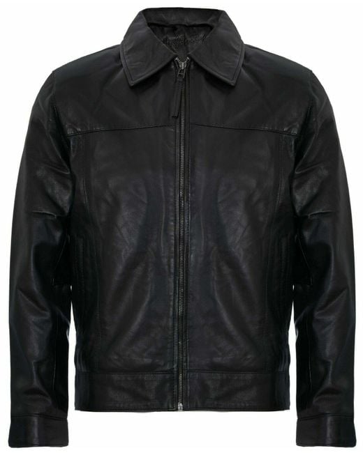 Infinity Leather Black Classic 70S Harrington Jacket for men
