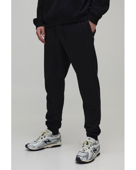 BoohooMAN Black Basic Bm Signature Slim Fit Jogger for men
