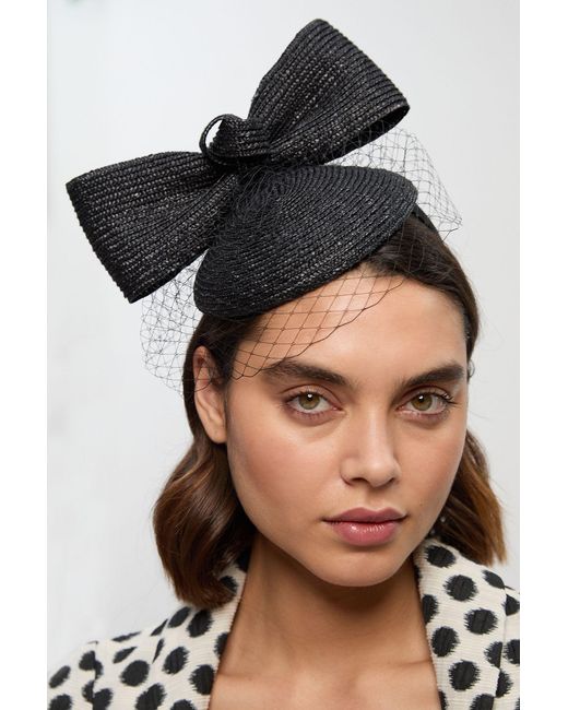 Karen Millen Black Bow Detail Headband Fascinator