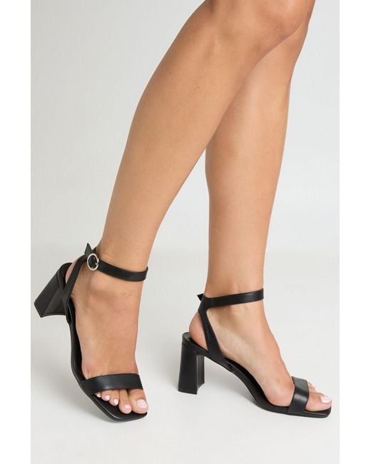 Boohoo Black 2 Part Mid Block Heels