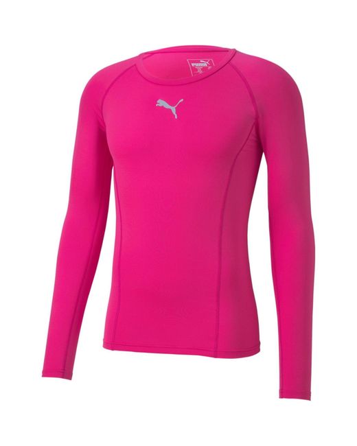 PUMA Pink Liga Baselayer Tee Ls T-Shirt for men