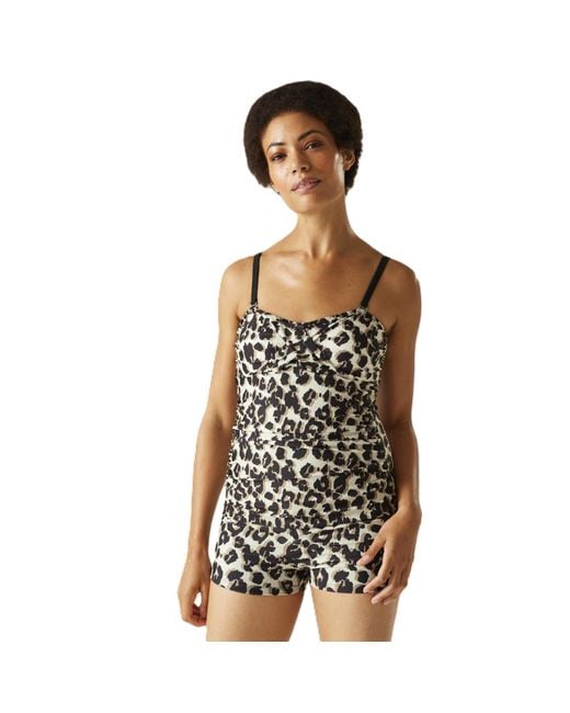 Regatta Black Aceana Iii Swim Swimming Beach Holiday Tankini Top