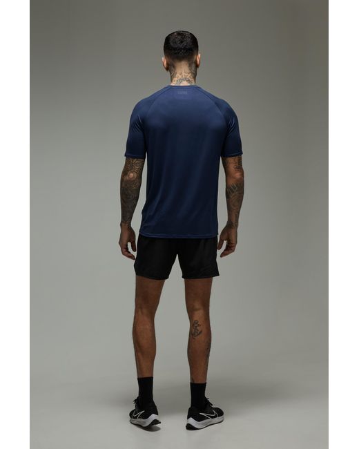 BoohooMAN Blue Tall Active Lightweight Essentials Gym Regular Fit Raglan T-Shirt for men