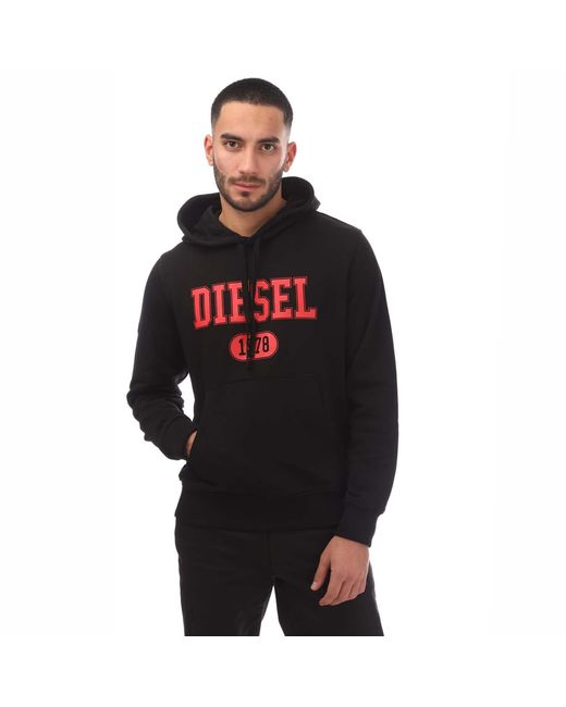 DIESEL Black S-Ginn 1-B Cotton Crew Sweatshirt for men