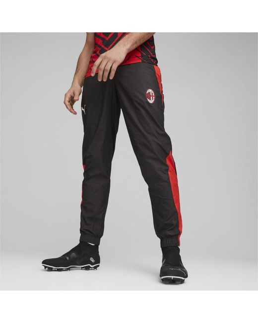 PUMA Black Ac Milan Football Pre-Match Woven Pants for men