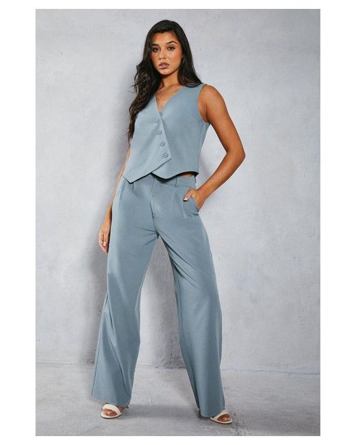 MissPap Blue Tailored Oversized Woven Trousers