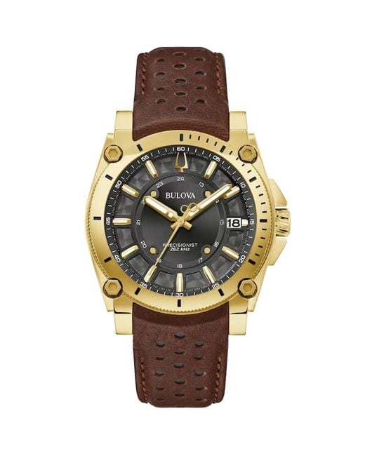 Bulova Metallic Precisionist Icon Watch 97B216 Leather (Archived) for men