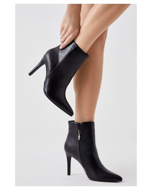 Oasis Black Jade High Stiletto Heel Pointed Ankle Boots