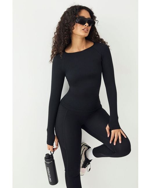 DSGN Studio Blue Sport Contour Seamless Fitted Long Sleeve Top