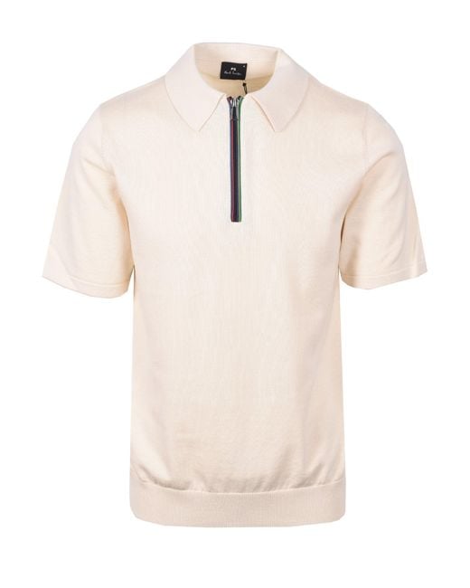 Paul Smith Natural Sweater Ss Polo Cotton for men