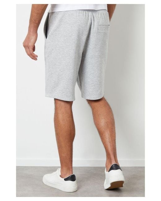 Threadbare White Light 'Wiki' Knee Length Fleece Sweat Shorts for men