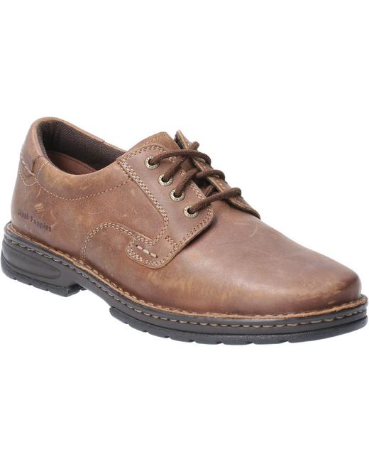 Hush Puppies Brown Outlaw Ii Laced Leather Shoe Oxford Shoes for men