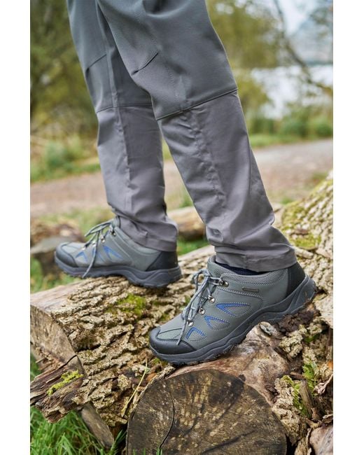 Mountain Warehouse Black 'Adventurer' Waterproof Walking Shoes Mesh Lining Heel And Toe Bumpers Hiking for men