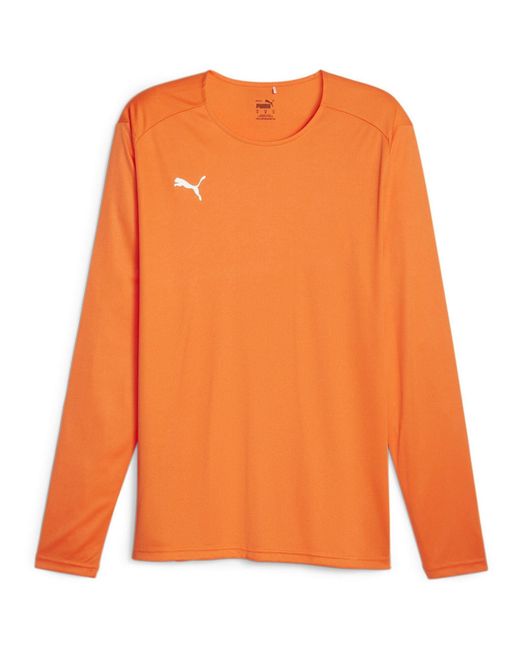PUMA Orange Hoops Team Long Sleeve Performance Gym Top for men