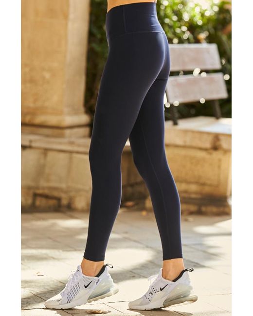 Sosandar Metallic Dark Sapphire High Waisted Perfect Body Sculpting Activewear Leggings