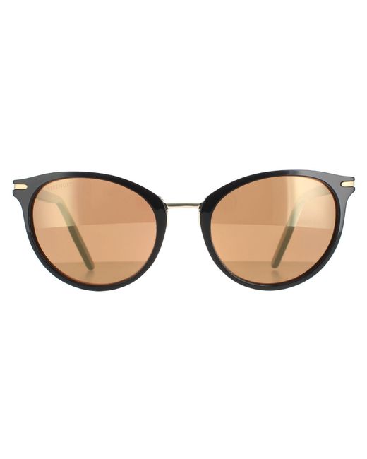 Serengeti Brown Round Shiny Mineral Polarized Drivers Elyna