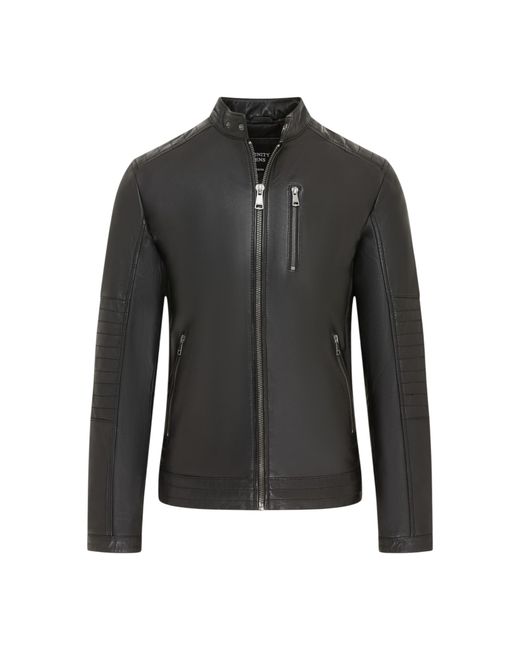 Infinity Leather Black Quilted Lamb Biker Jacket for men