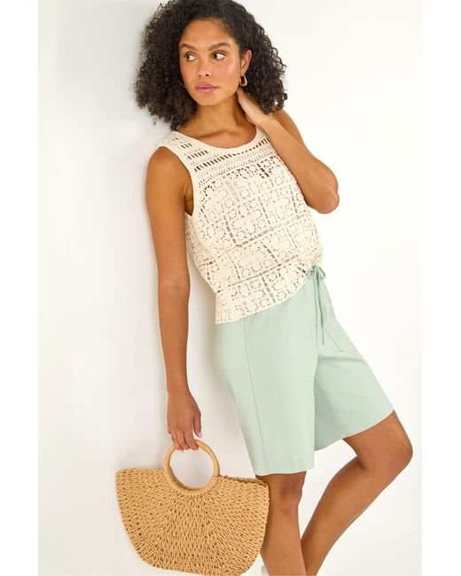 Roman Multicolor Drawcord Stretch Culottes