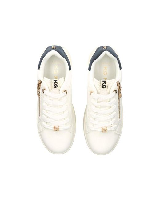 KG by Kurt Geiger White Leslie Side Zip Sneakers
