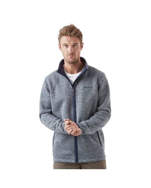 Brasher Gray Windermere Mid-Weight Full-Zip Fleece Jacket With A Knitted Finish for men