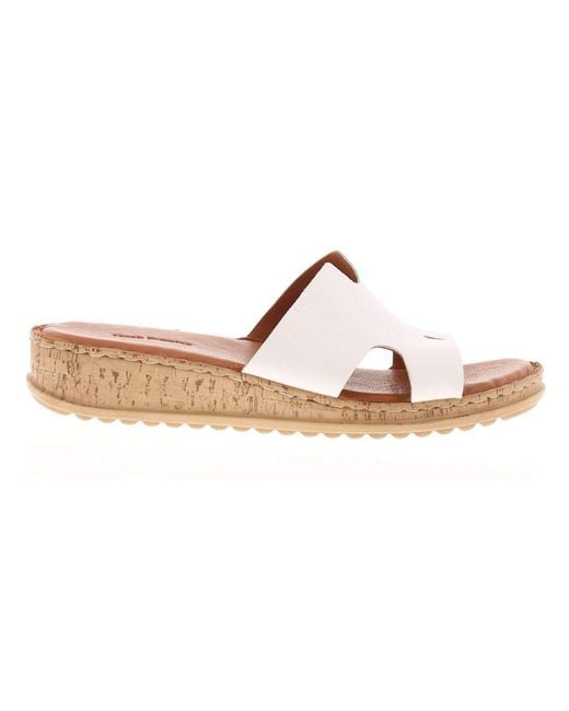 Hush Puppies Pink Sandals Low Wedge Eloise Leather Slip On Leather (Archived)