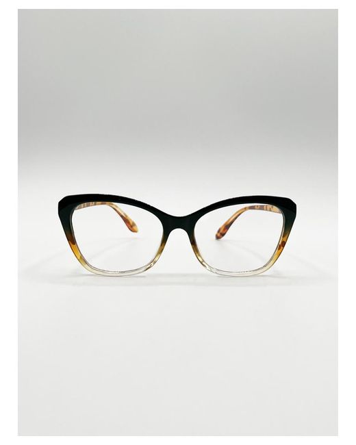SVNX White Tortoiseshell Clear Lens Glasses