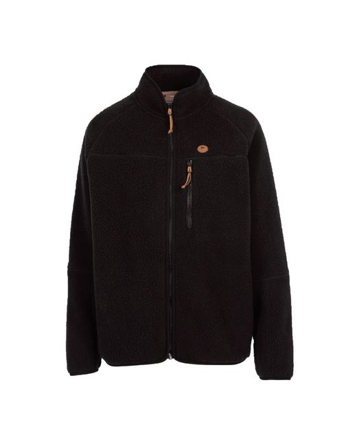 Trespass Black Ladies Quake Leather Trim Fleece Jacket