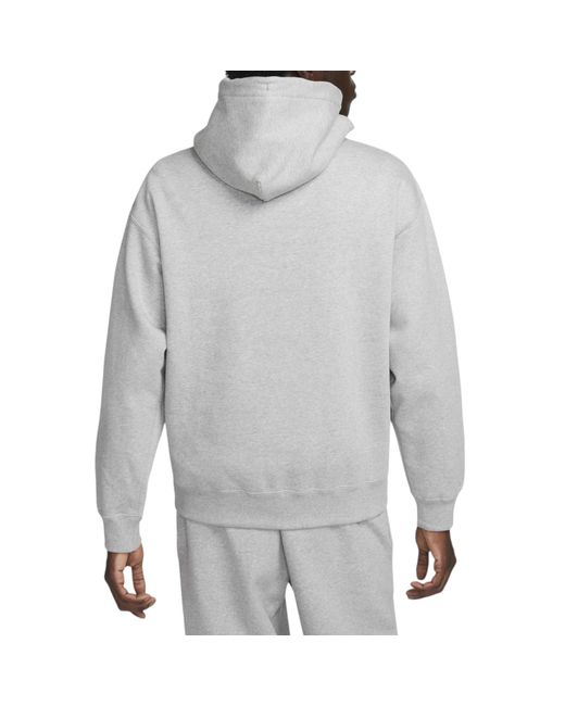 Nike Gray Dx1355 Hoodie Swoosh Pullover Long Sleeve Fleece Embroidered Hoodies for men