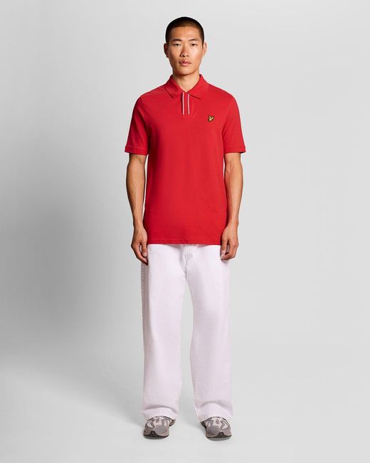 Lyle & Scott Red Placket Tipped Polo Shirt for men