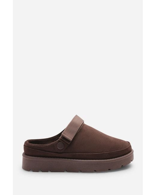 Where's That From Black Wheres 'Umber' Cosy Adjustable Sling Back Faux-Suede Slippers