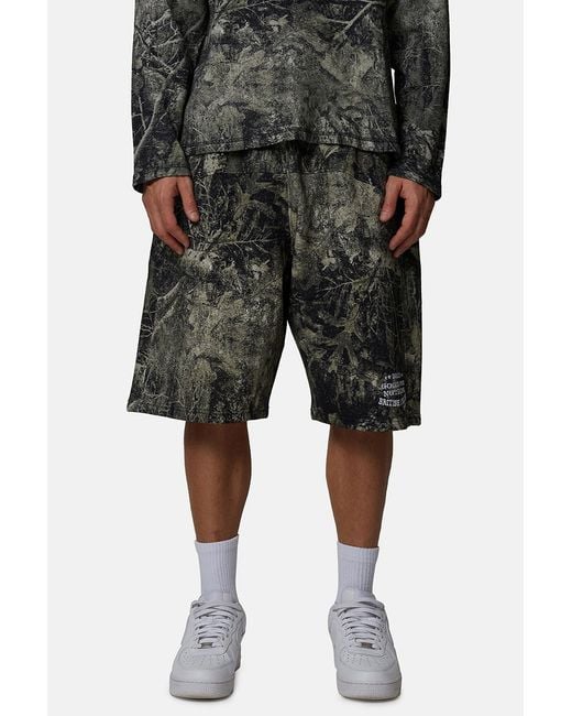 Good For Nothing Black Baggy Camo Shorts for men