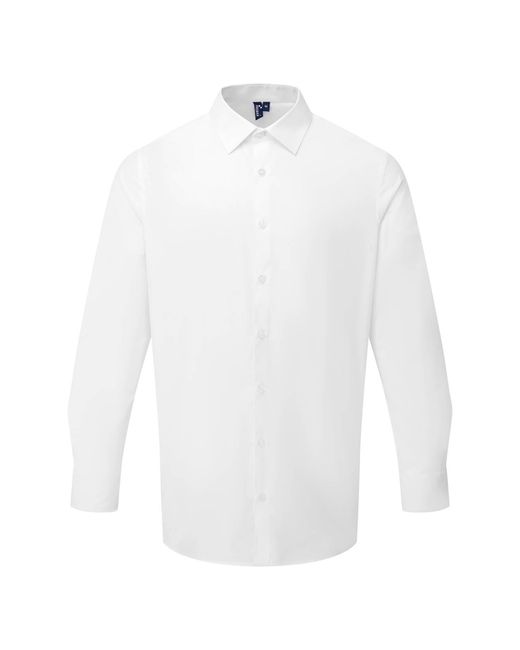 PREMIER White Poplin Long-Sleeved Formal Shirt for men