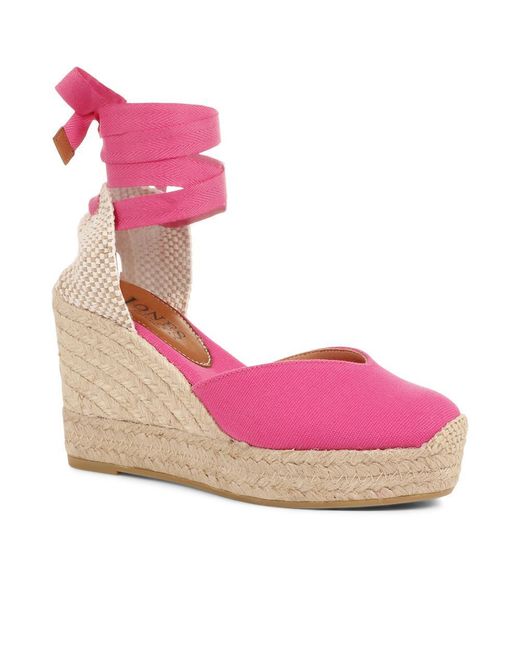 Jones Bootmaker Pink Alyssa Wedge Espadrille Sandals