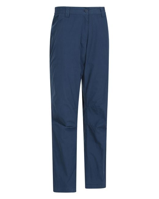 Mountain Warehouse Blue 'Trek Ii' Trousers Lightweight Elastic Waist Quick Dry Outdoor Pants