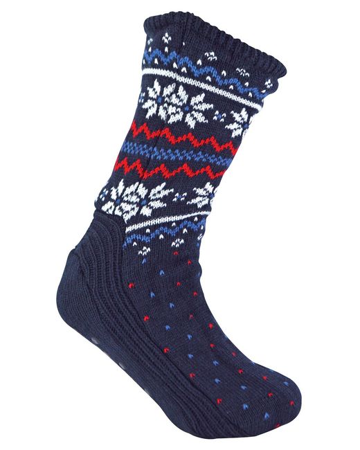 Sock Snob Blue Winter Warm Christmas Bootie Socks for men