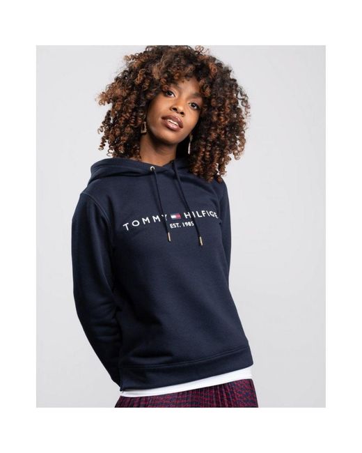 Tommy Hilfiger Heritage Logo Hoodie in Blue | Lyst UK