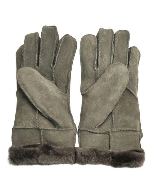 Infinity Leather Green Luxury Sheepskin Suede Gloves With Buckle for men