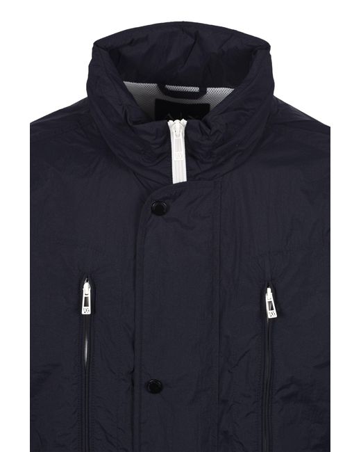 ARMANI EXCHANGE Blue Woven Jacket Deep Cotton for men