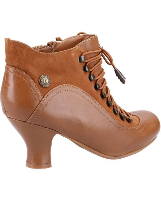 Hush Puppies Brown Ladies Vivianna Leather Heeled Ankle Boots