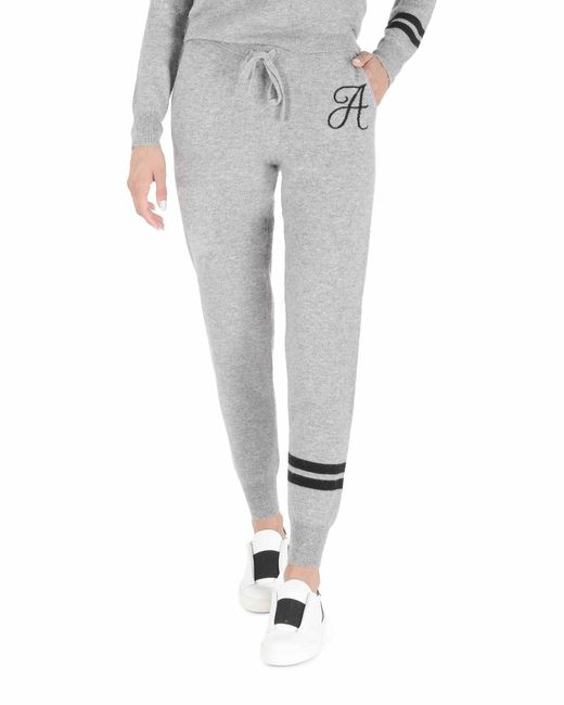 Crown of Edinburgh Cashmere Gray Track Pants Morningside A